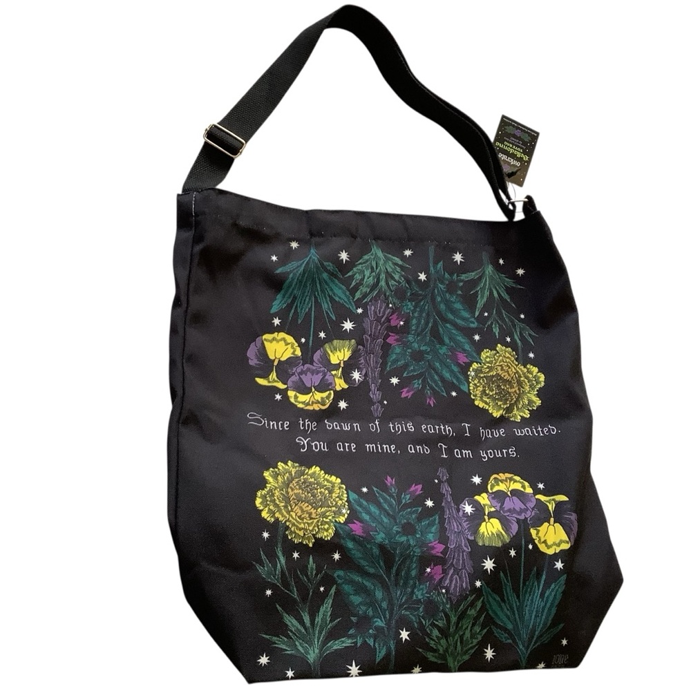 Belladonna Floral Canvas Tote Bag with Adjustable Strap from Owlcrate